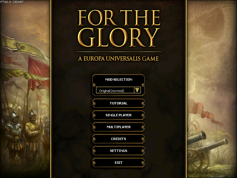 Main menu screen